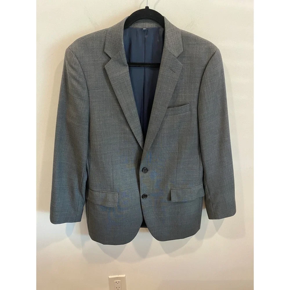 J Crew Mens Grey Wool‎ Blend Suit Jacket Blazer 38R